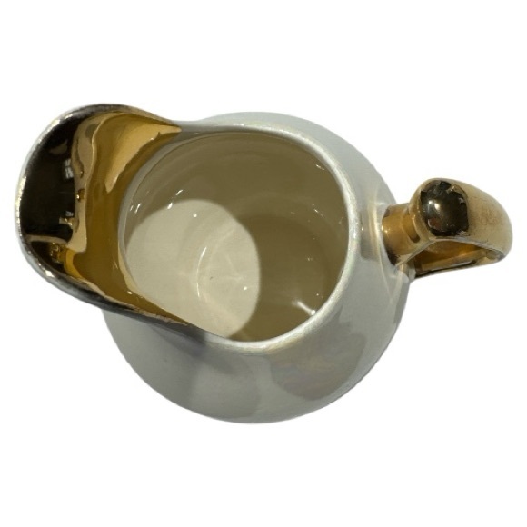 Pearl China Co Lusterware Hand Crafted 22K Gold USA Tray, Creamer, Vase - Picture 8 of 13